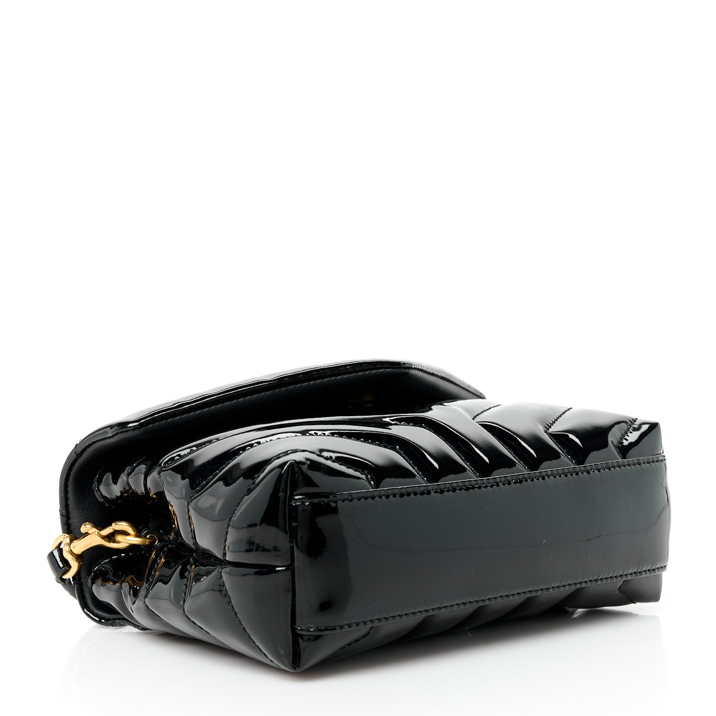 Patent Y Quilted Monogram Toy Loulou Crossbody Bag Black