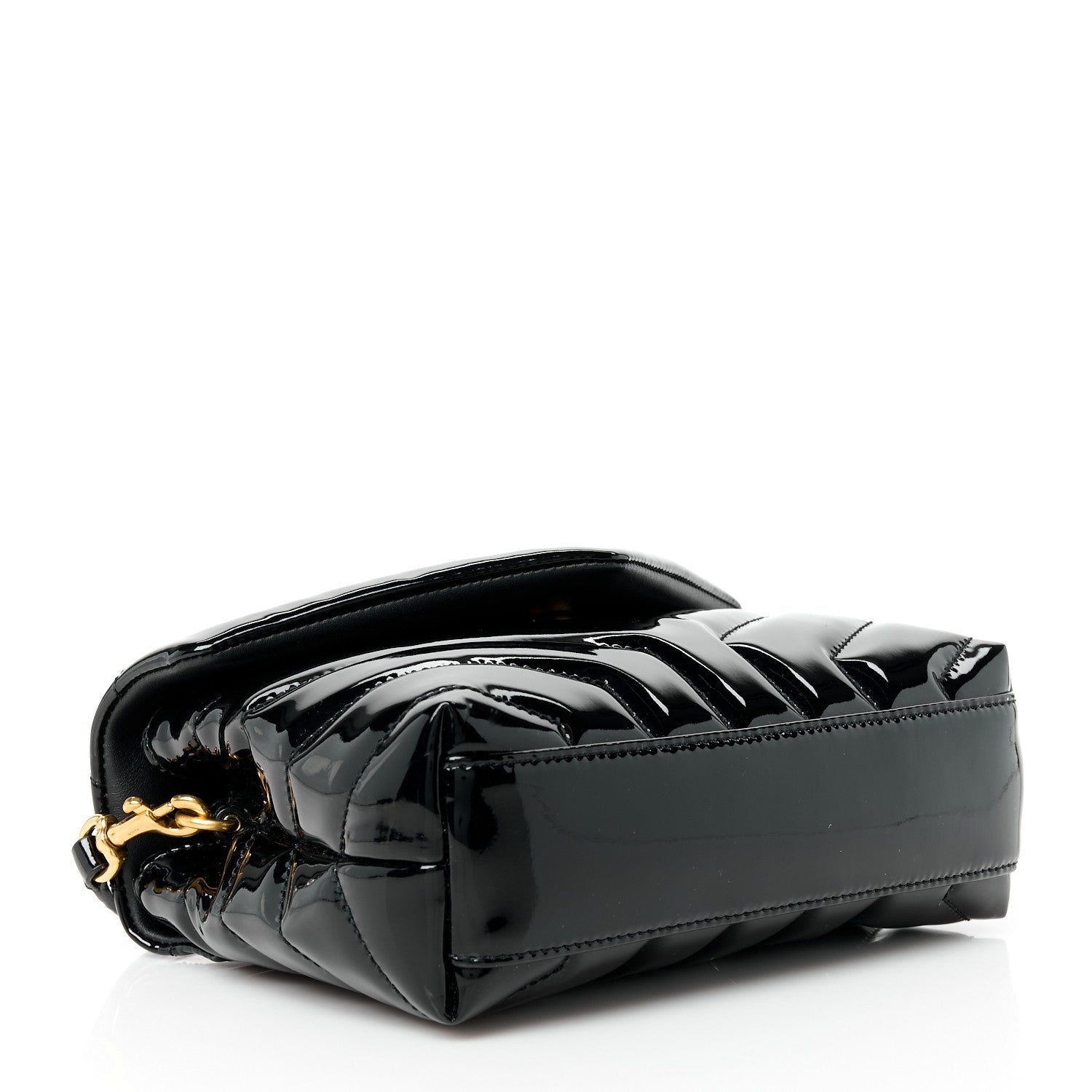 Saint Laurent Patent Y Quilted Monogram Toy Loulou Crossbody Bag Black 4 of 11