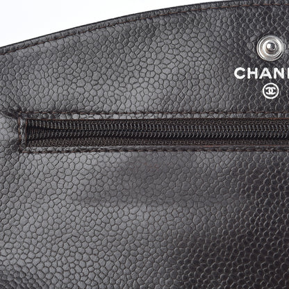 Chanel Caviar Timeless CC Wallet On Chain WOC Dark Brown 11 of 18