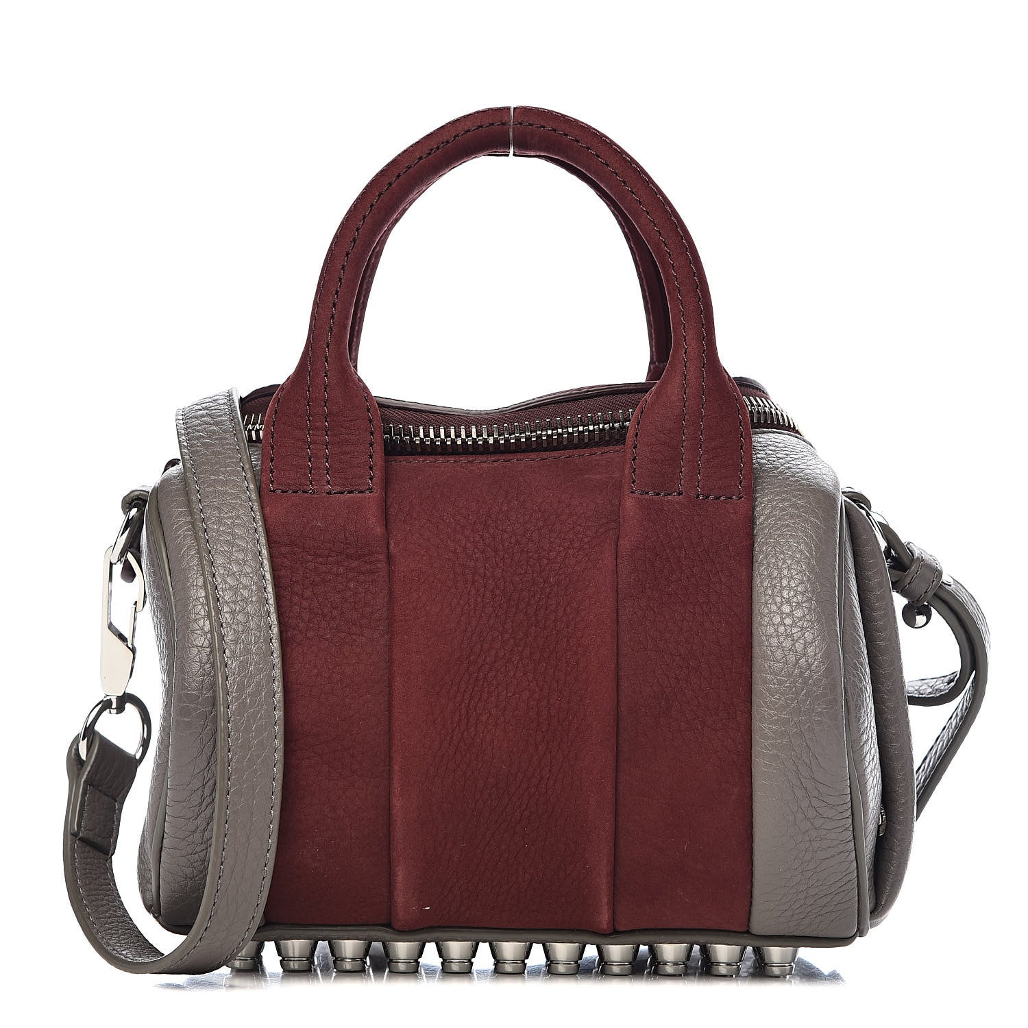 Alexander Wang Nubuck Soft Pebbled Calfskin Mini Rockie Beet Stone Rhodium Hardware 2 of 12