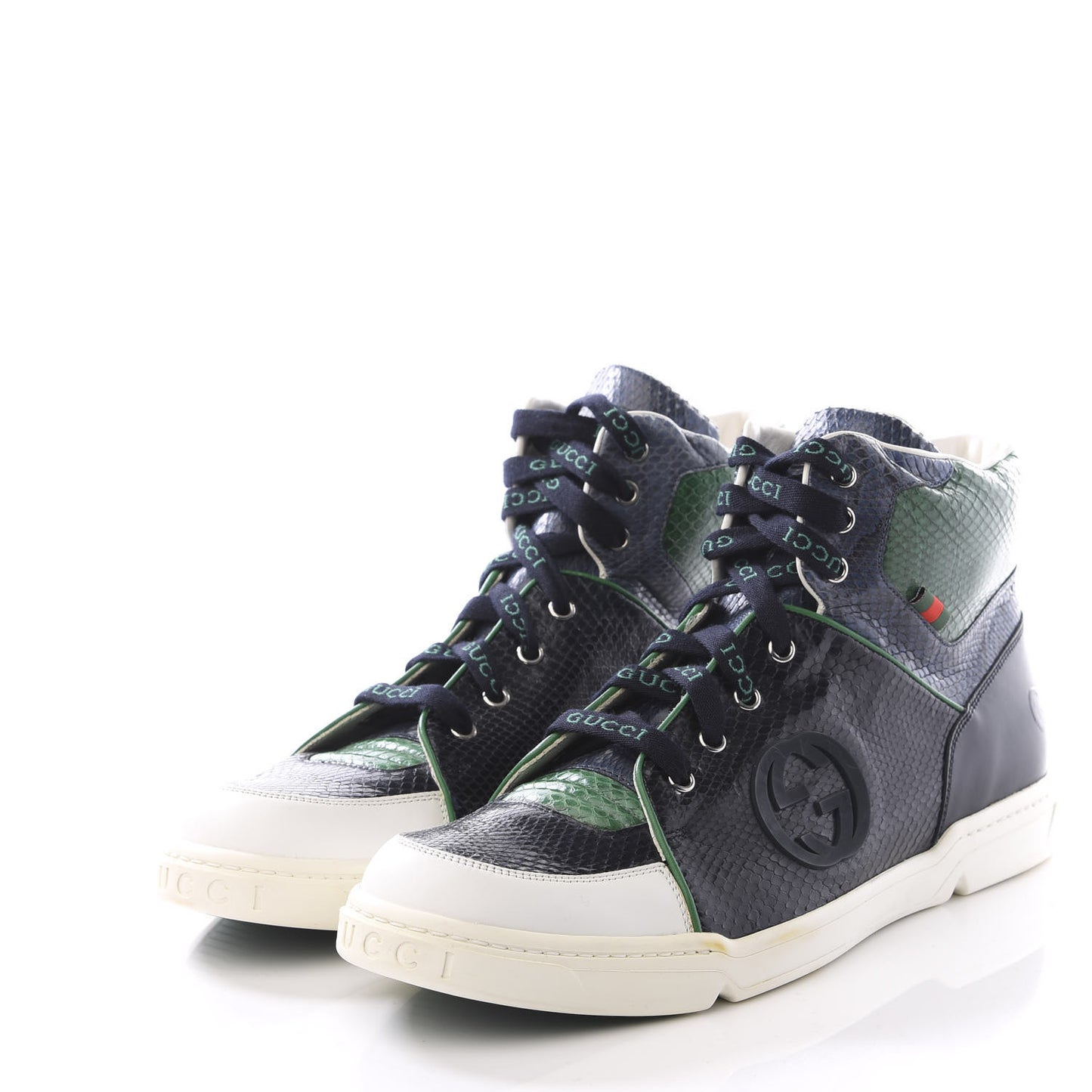 Snakeskin Interlocking G High Top Sneakers 10.5 Blue