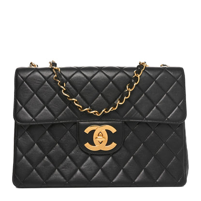 Chanel Lambskin Quilted XL Jumbo Single Flap Black 1 of 10