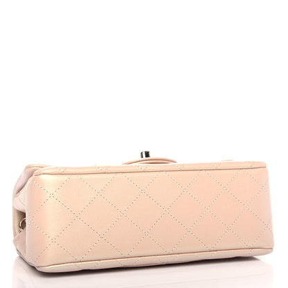 Chanel Iridescent Calfskin Quilted Mini Rectangular Flap Beige 4 of 11