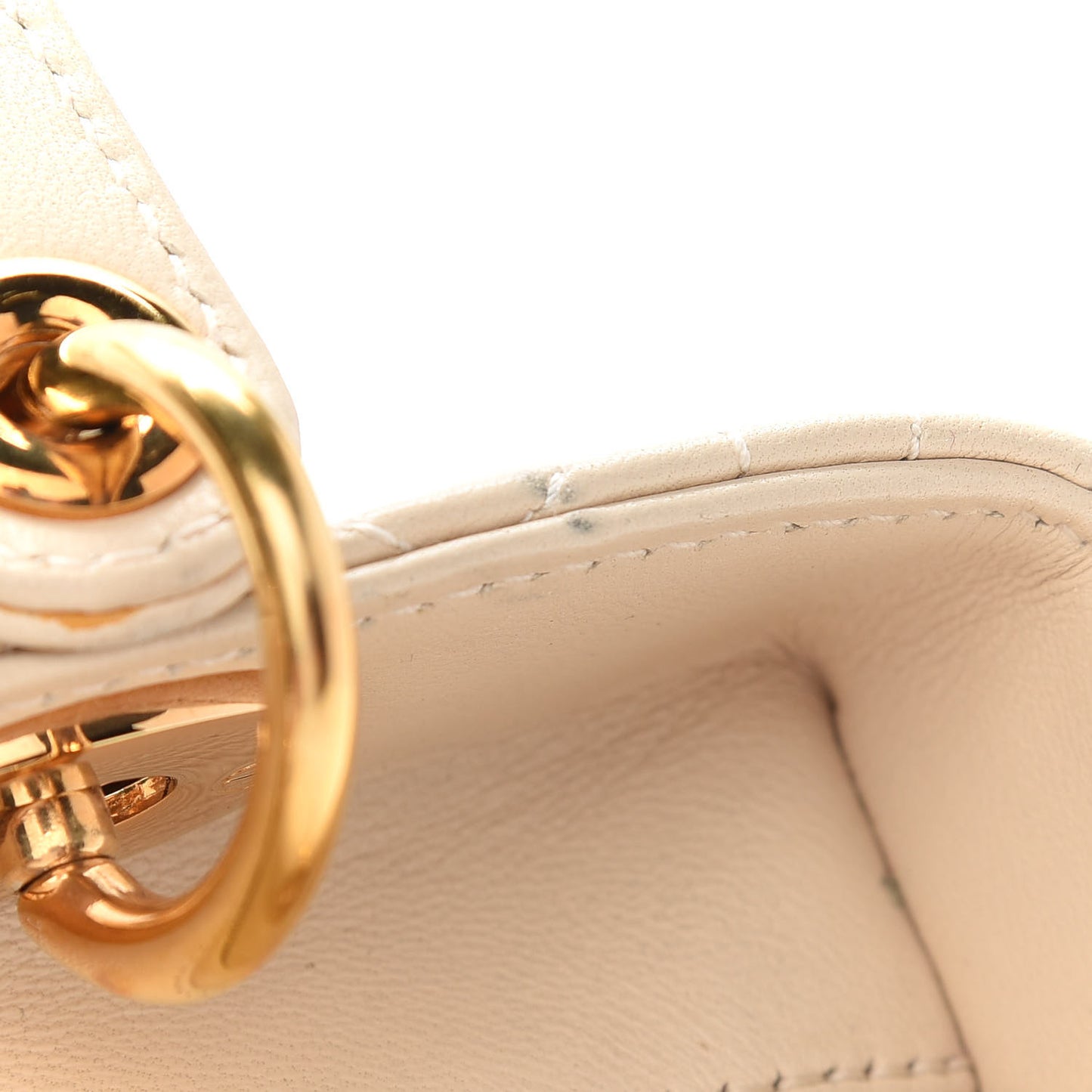 Lambskin Cannage Medium Lady Dior Light Beige