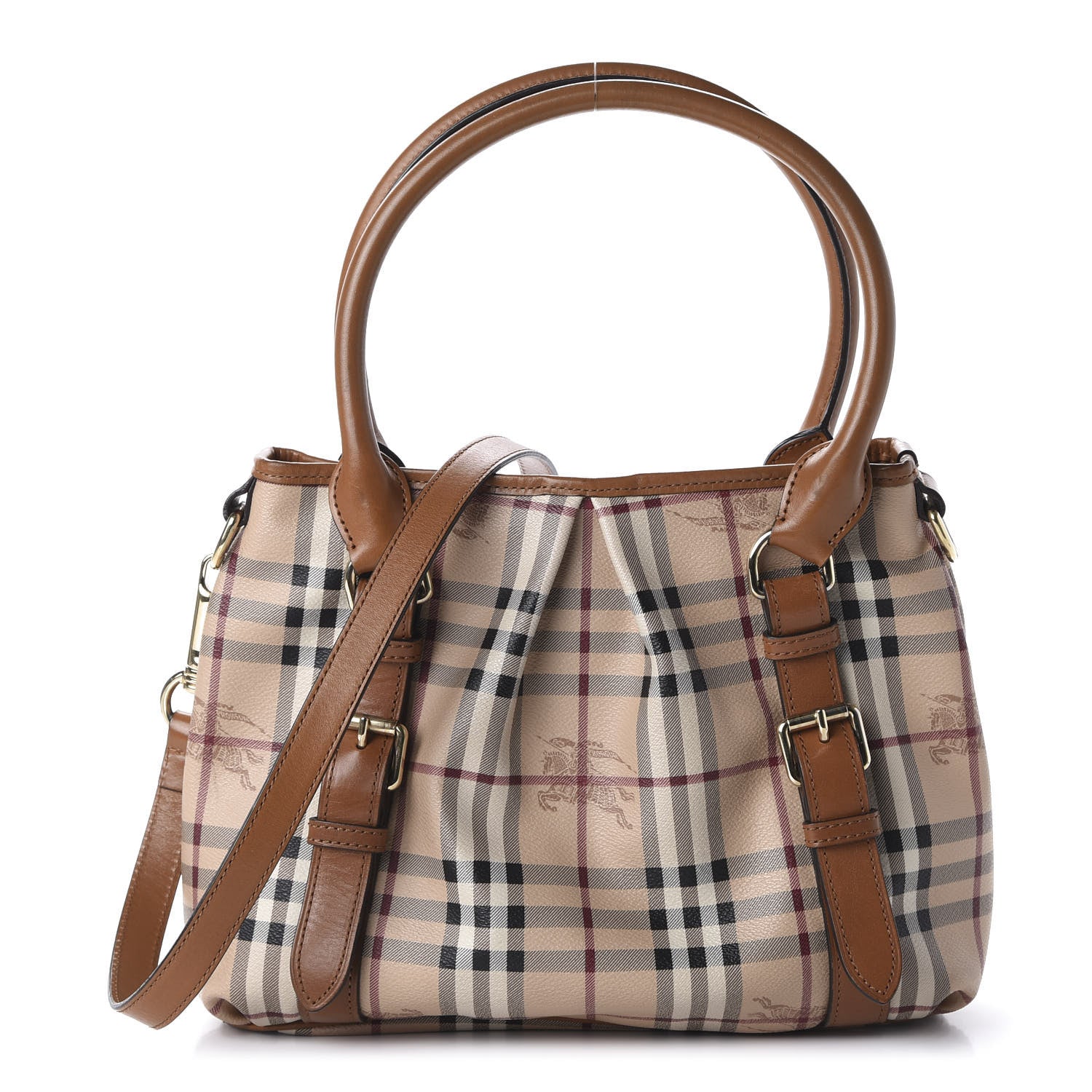 Burberry Haymarket Check Small Northfield Tote Mid Camel 1 of 9