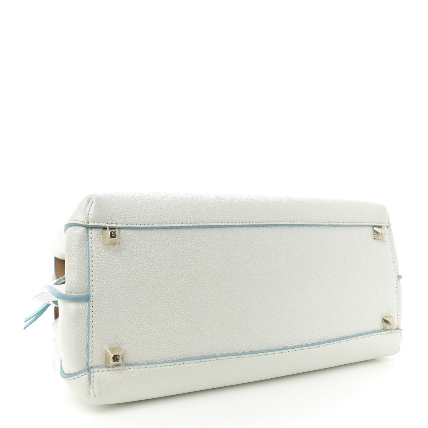 MCM Grained Calfskin Medium Milla Tote White Flake 4 of 12