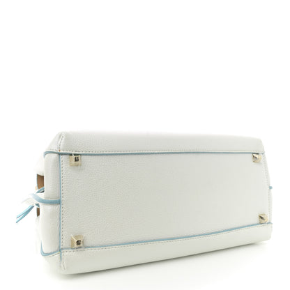 MCM Grained Calfskin Medium Milla Tote White Flake 4 of 12