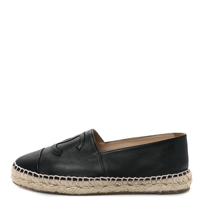 Chanel Lambskin CC Espadrilles 37 Black 1 of 9