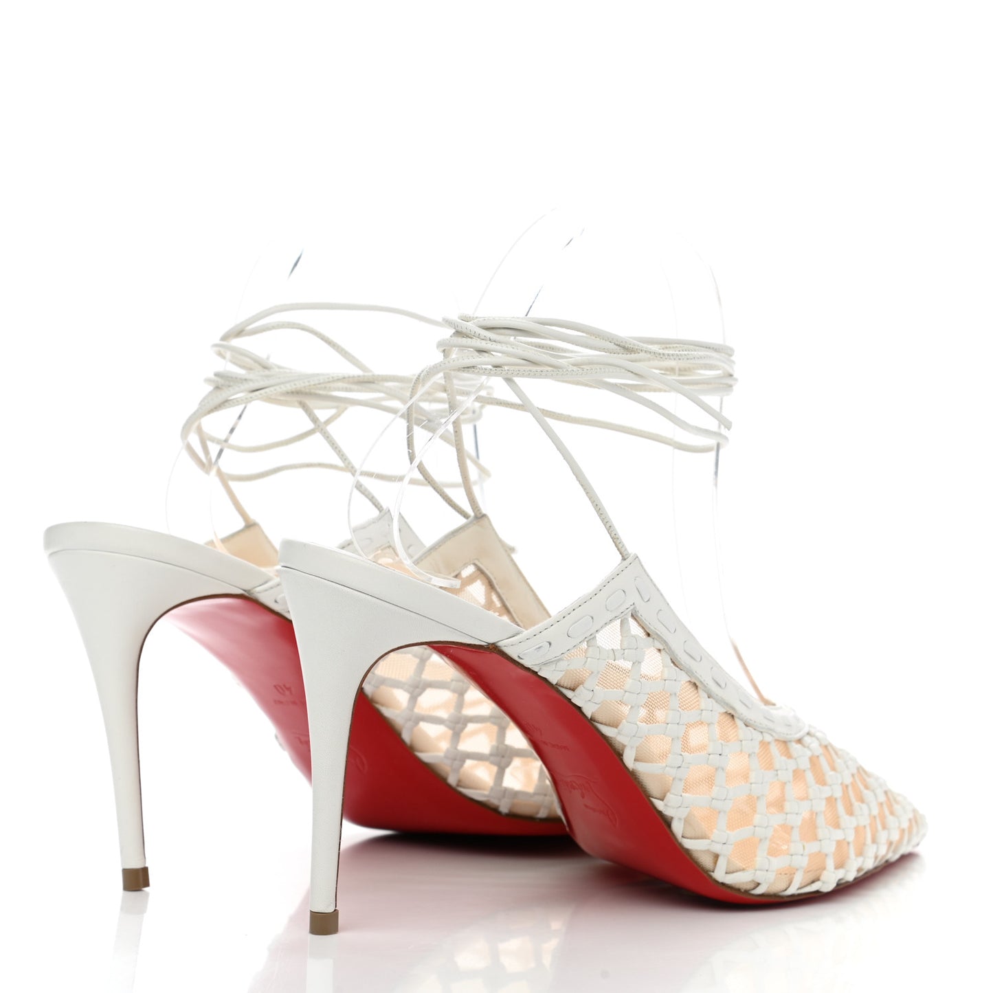 Shiny Nappa Woven Mesh Cage Curry 85 Sandals 40 Latte