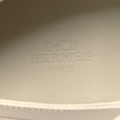 Hermes Glazed Calfskin Womens First Derby Shoes 37 Beige Glaise 8 of 9