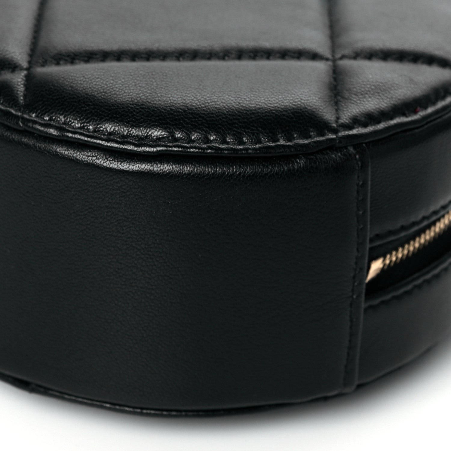 Chanel Shiny Goatskin Quilted Chanel 19 Round Clutch With Chain Black 6 of 11