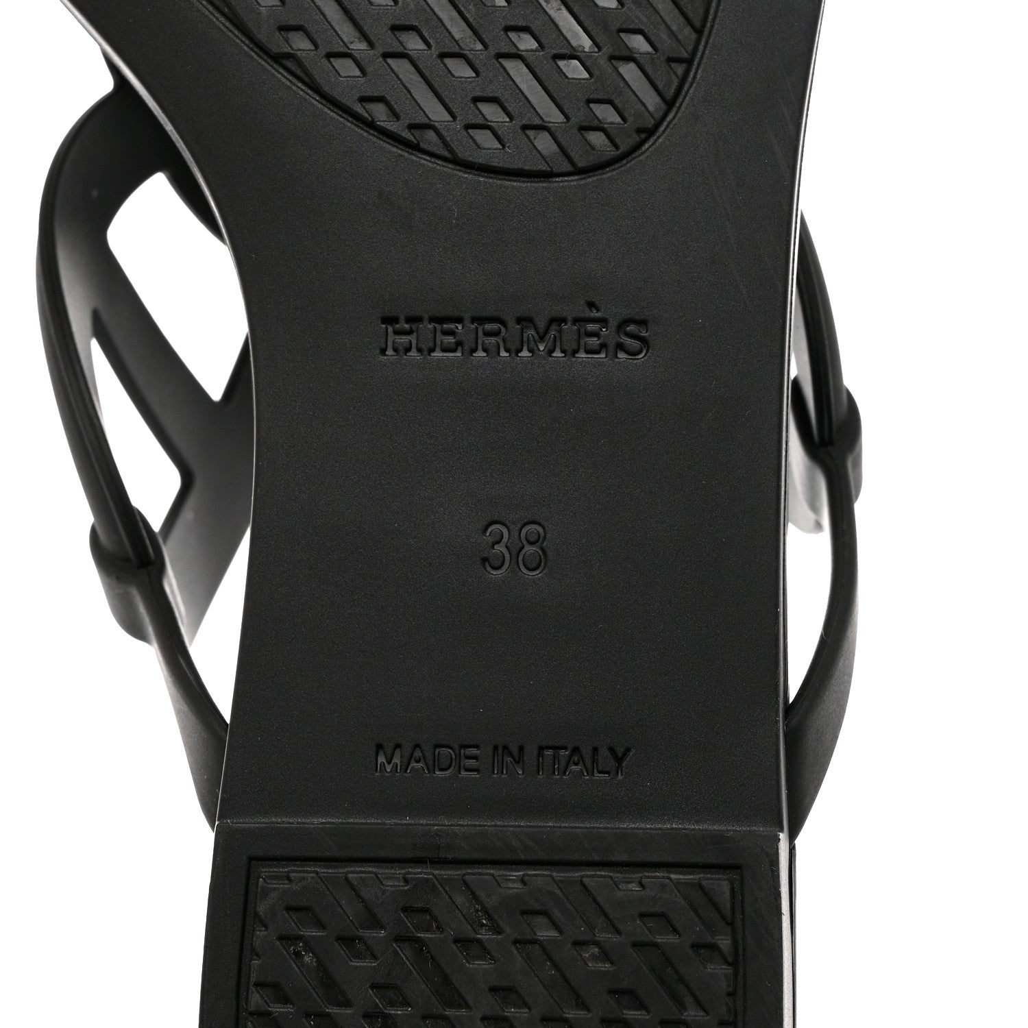 Hermes Rubber Womens Egerie Sandals 38 Black 8 of 9