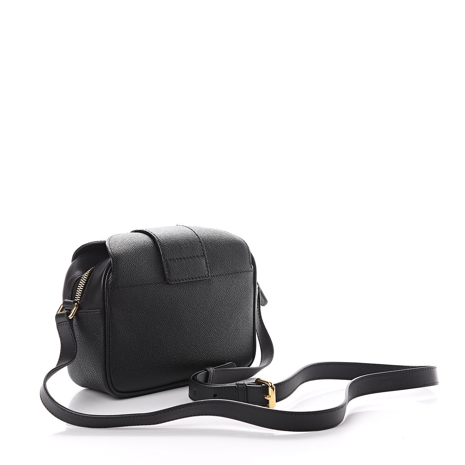Burberry Soft Grain Calfskin Small Buckle Zip Bag Black 2 of 8