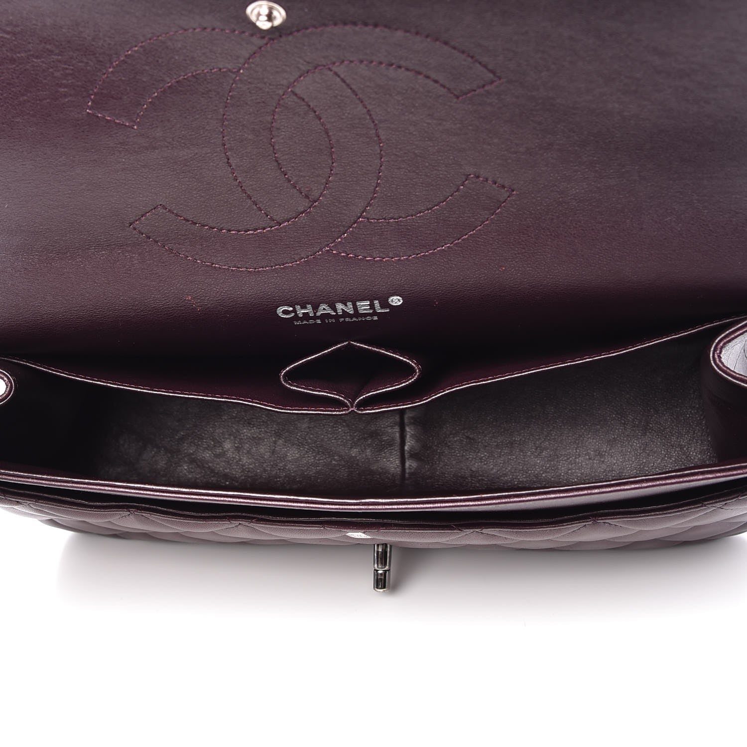 Chanel Lambskin Quilted Jumbo Double Flap Purple 5 of 7