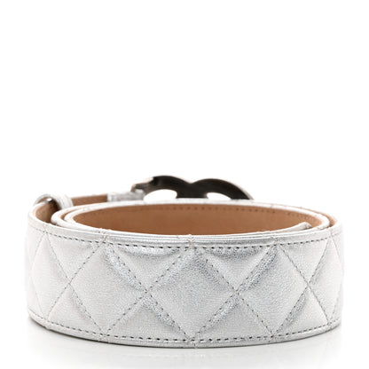 Chanel Metallic Lambskin Quilted CC Belt Silver 2 of 6