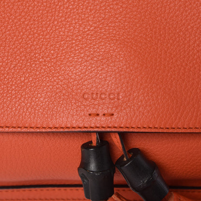 Gucci Cellarius Calfskin Medium Bamboo Daily Flap Shoulder Bag New Dark Orange 6 of 7