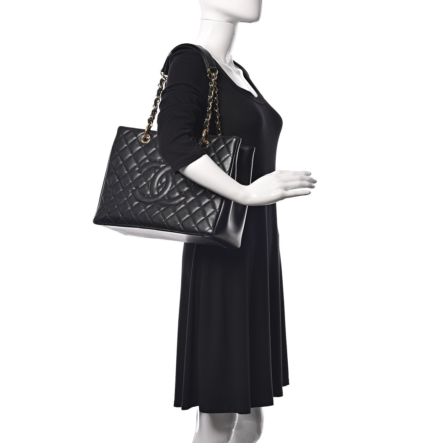 Chanel Caviar Quilted Grand Shopping Tote GST Black 2 of 9