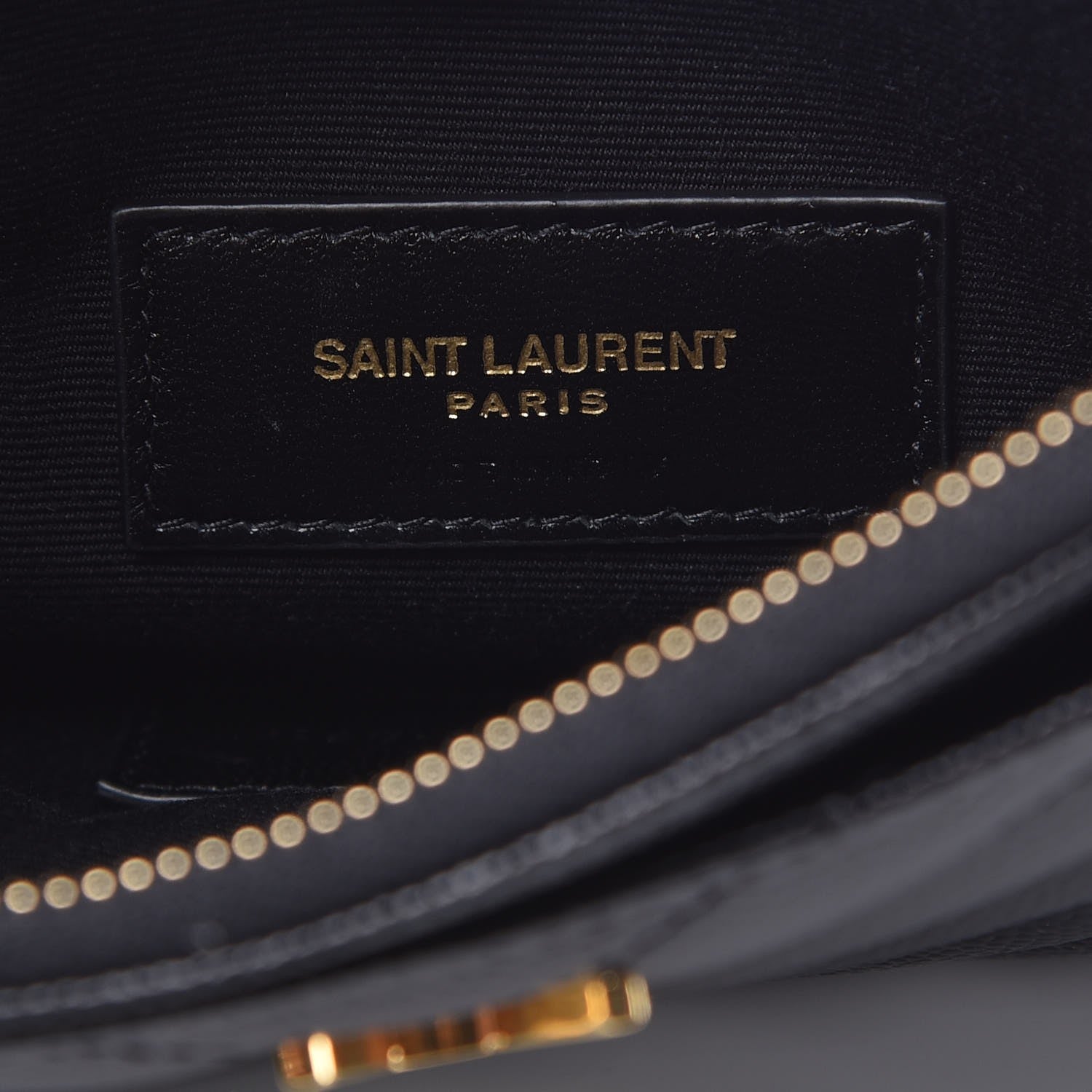 Saint Laurent Grain De Poudre Chevron Monogram Bill Pouch Black 6 of 8