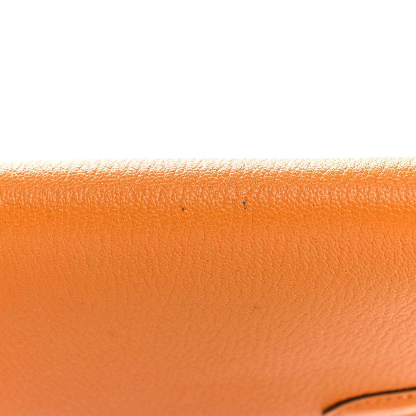 Chevre Mysore Horseshoe Kelly Cut Clutch Pochette Jaune Ambre