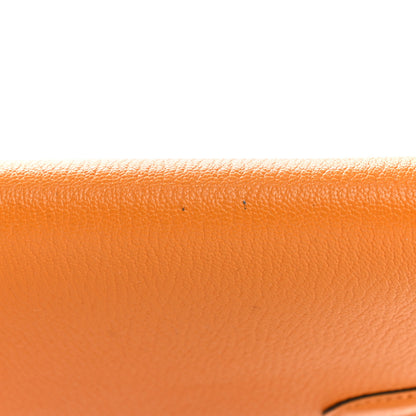 Hermes Chevre Mysore Horseshoe Kelly Cut Clutch Pochette Jaune Ambre 8 of 8