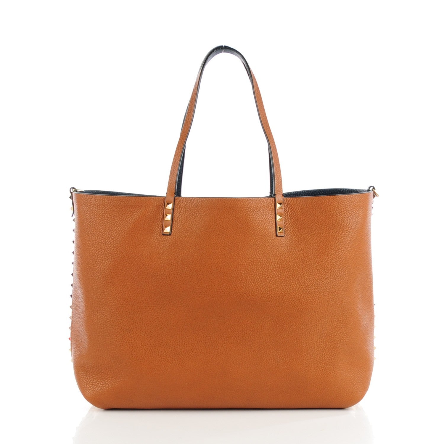 Valentino Garavani Pebbled Calfskin Medium Rockstud Reversible Tote Light Cuir Marine 3 of 9