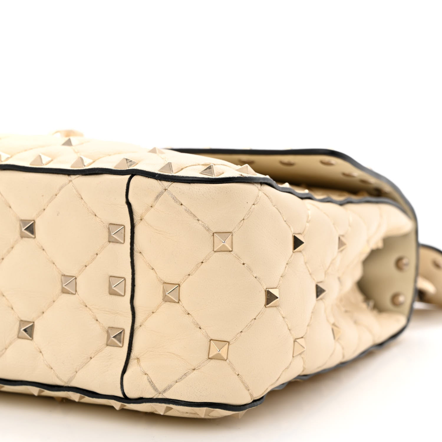 Valentino Garavani Nappa Medium Rockstud Spike Shoulder Bag Light Ivory 10 of 16