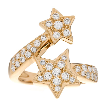 Chanel 18K Yellow Gold Diamond Comete Geode Bypass Ring 49 4.75 1 of 7