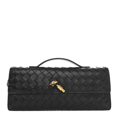 Bottega Veneta Nappa Intrecciato Long Andiamo Top Handle Clutch Black 1 of 11