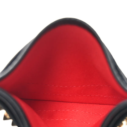 Christian Louboutin Calfskin Kios Studded Card Holder Black Gold 5 of 7