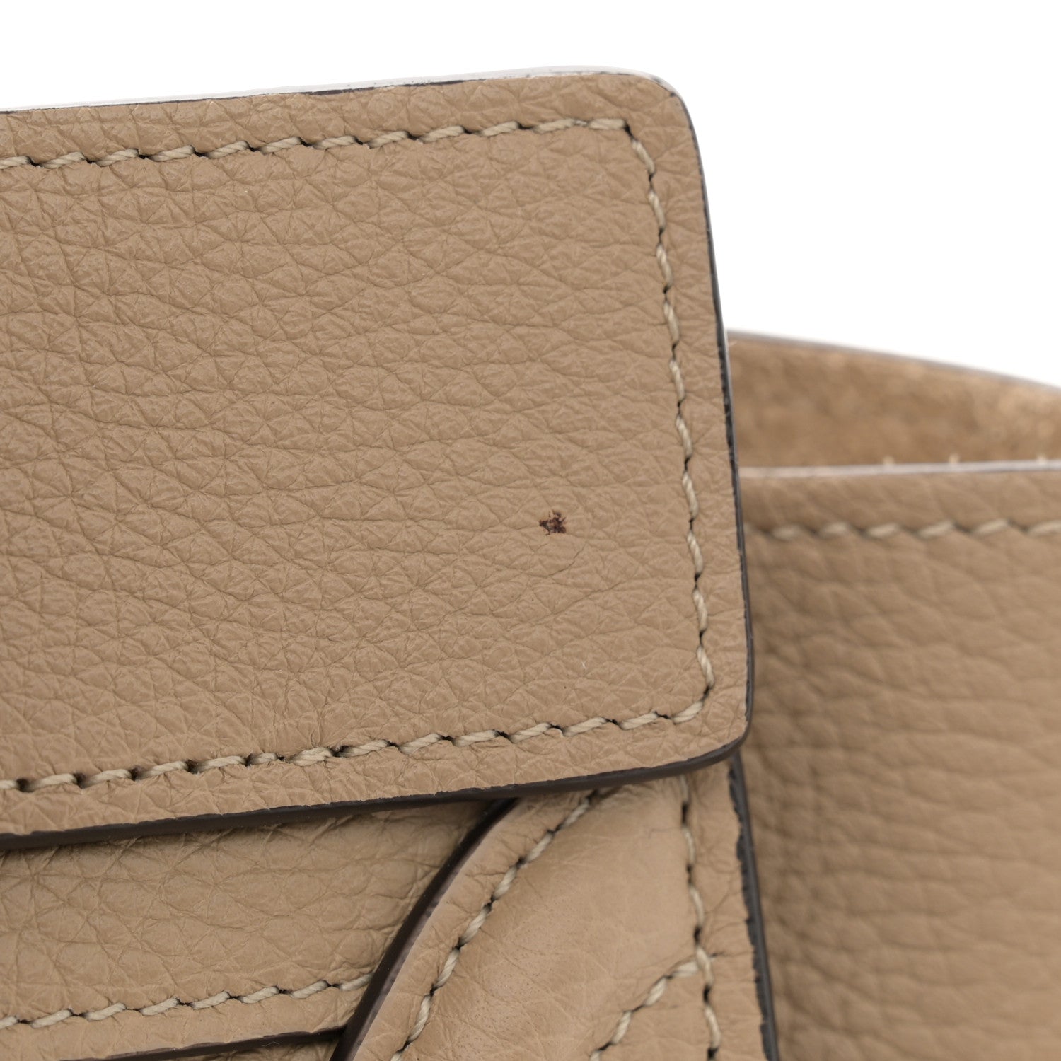 Celine Drummed Calfskin Nano Luggage Dune 13 of 15
