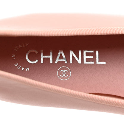 Chanel Lambskin Cap Toe CC Ballerina Flats 37.5 Light Pink Dark Pink 6 of 9