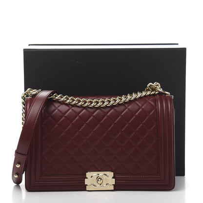 Chanel Lambskin Quilted New Medium Boy Flap Dark Red 12 of 12