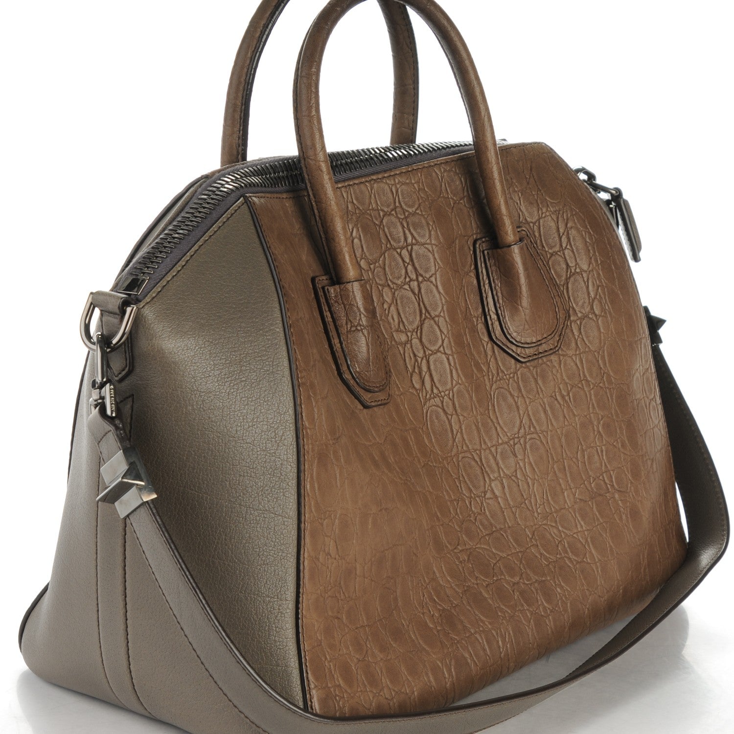 Givenchy Lambskin Crocodile Embossed Medium Antigona Grey 9 of 10