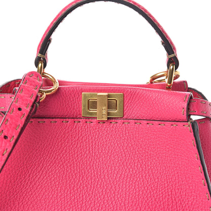 Fendi Cuoio Romano Selleria Mini Peekaboo Iconic Satchel Fuxia 8 of 10