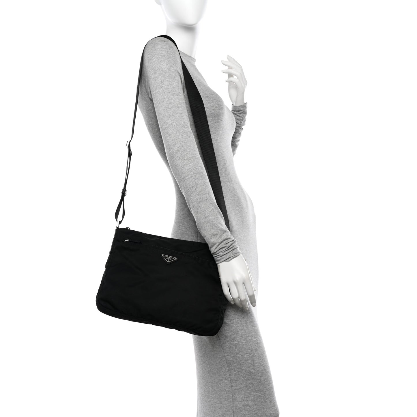 Tessuto Nylon Messenger Bag Black