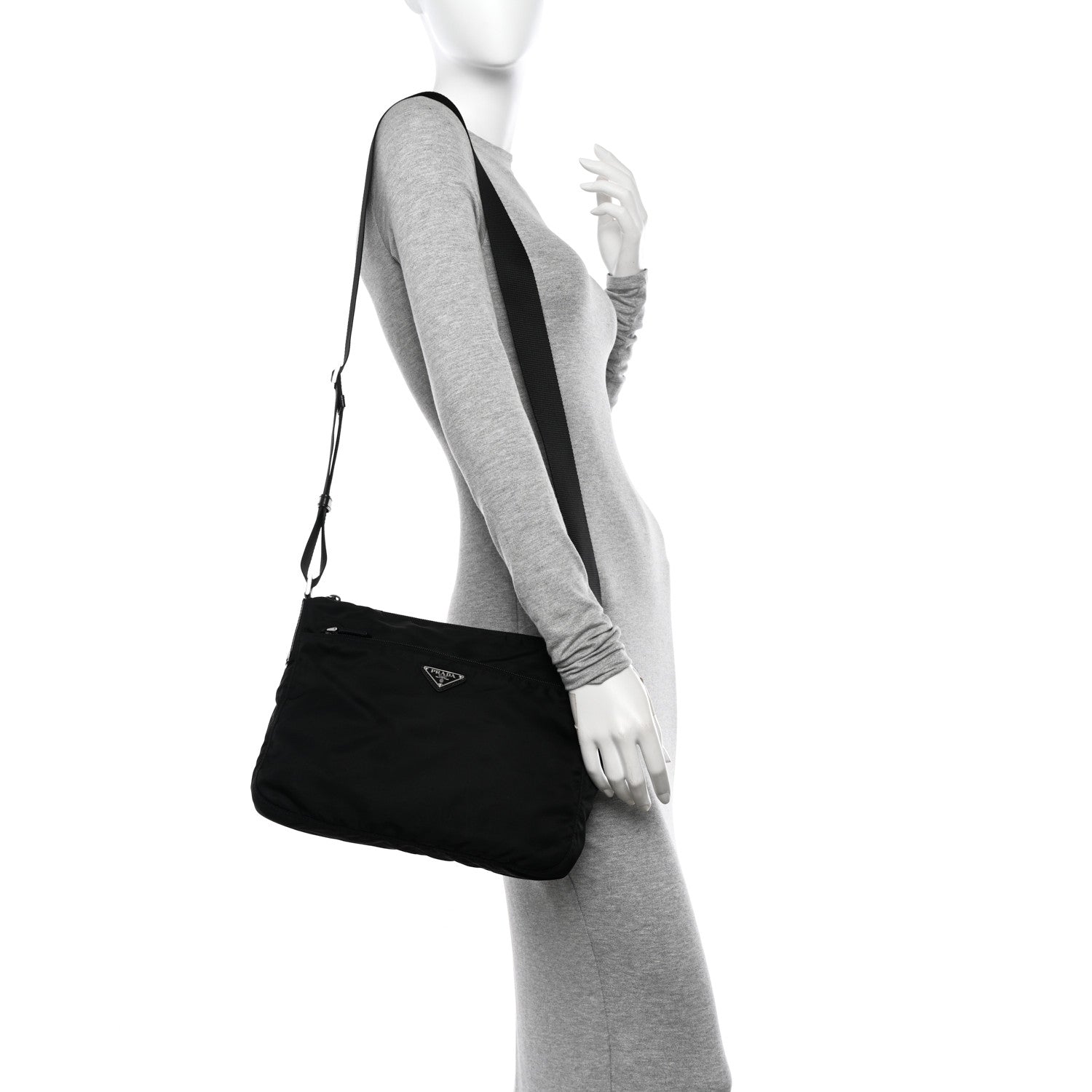 Prada Tessuto Nylon Messenger Bag Black 2 of 10