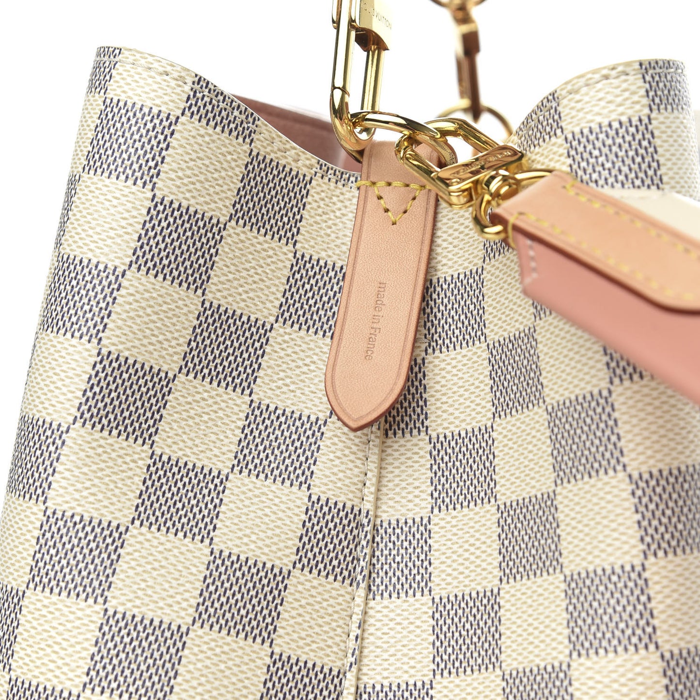 Damier Azur Braided Neonoe MM Peach Cream