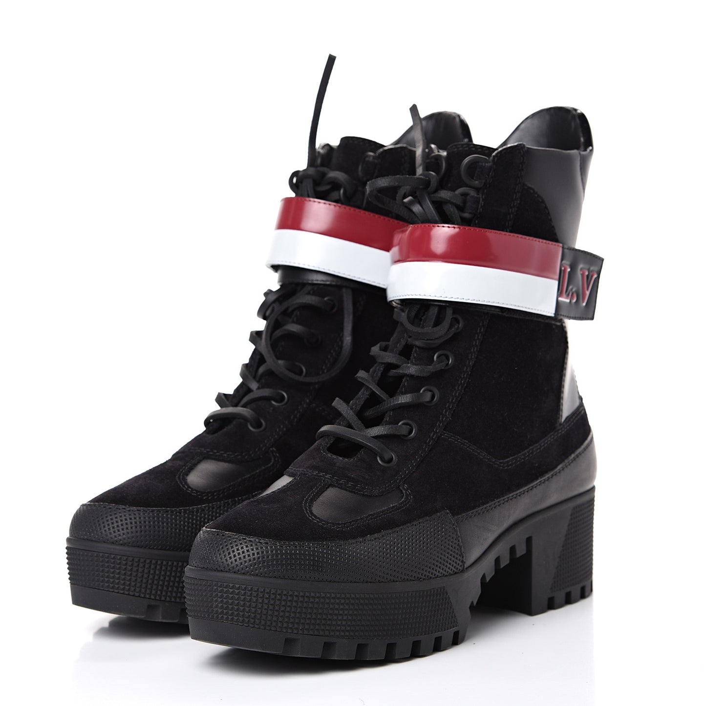 Suede Calfskin Laureate Platform Desert Boots 40 Black