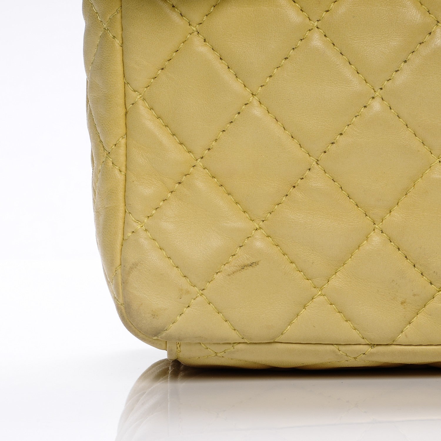 Chanel Lambskin Quilted Maxi Single Flap Yellow 10 of 20