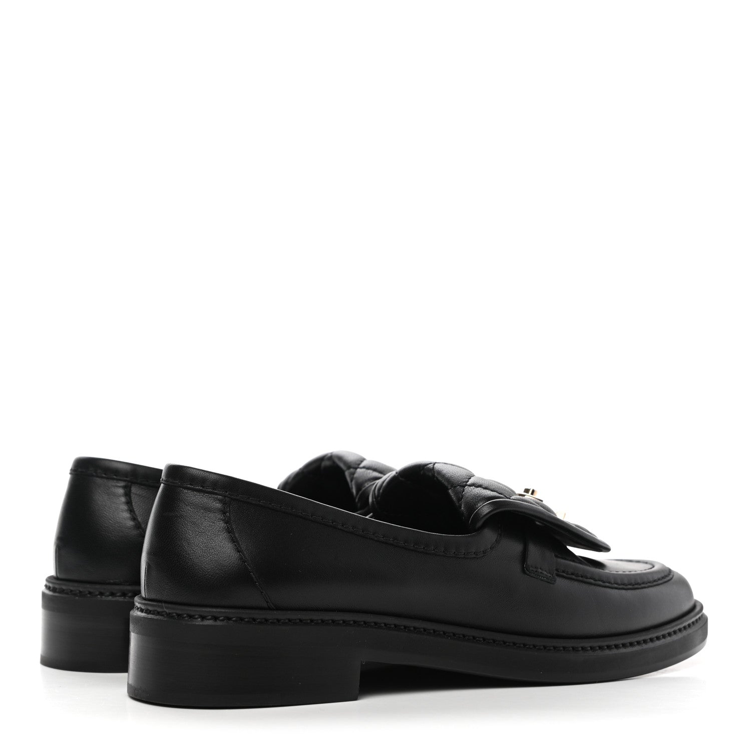Chanel Lambskin Quilted CC Turnlock Loafers 37.5 Black 4 of 9