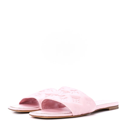 Louis Vuitton Lambskin Embossed Monogram Revival Flat Mules 39 Rose Clair 3 of 8