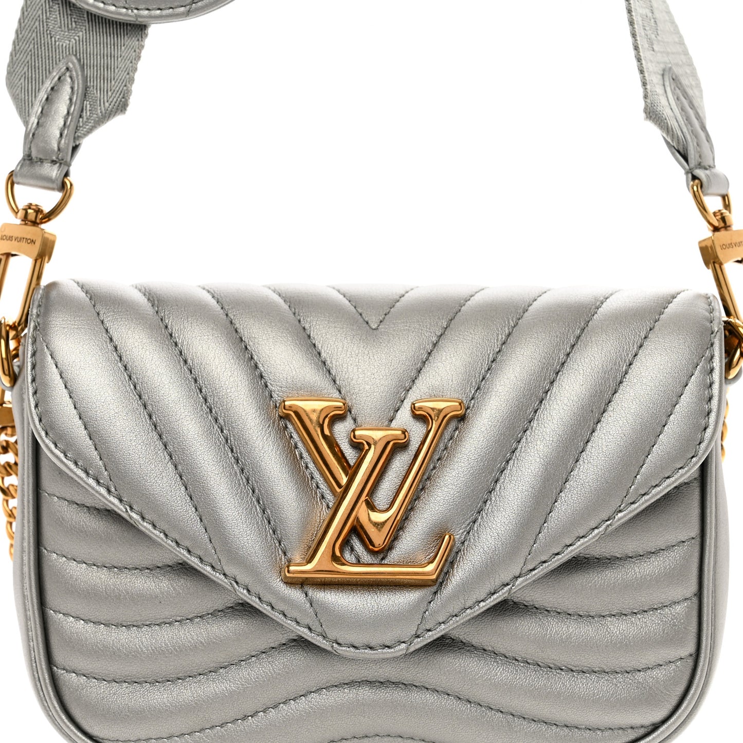 Calfskin New Wave Multi Pochette Metallic Grey