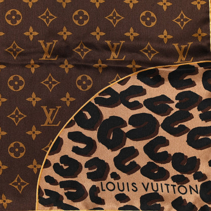 Louis Vuitton Silk Leopard Monogram Square Scarf 1 of 3