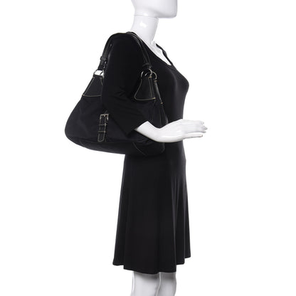 Prada Tessuto Nylon Vitello Daino Hobo Black 2 of 15