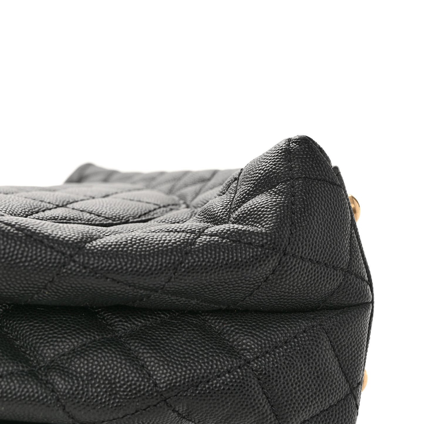 Caviar Lizard Embossed Quilted Small Coco Handle Flap Black