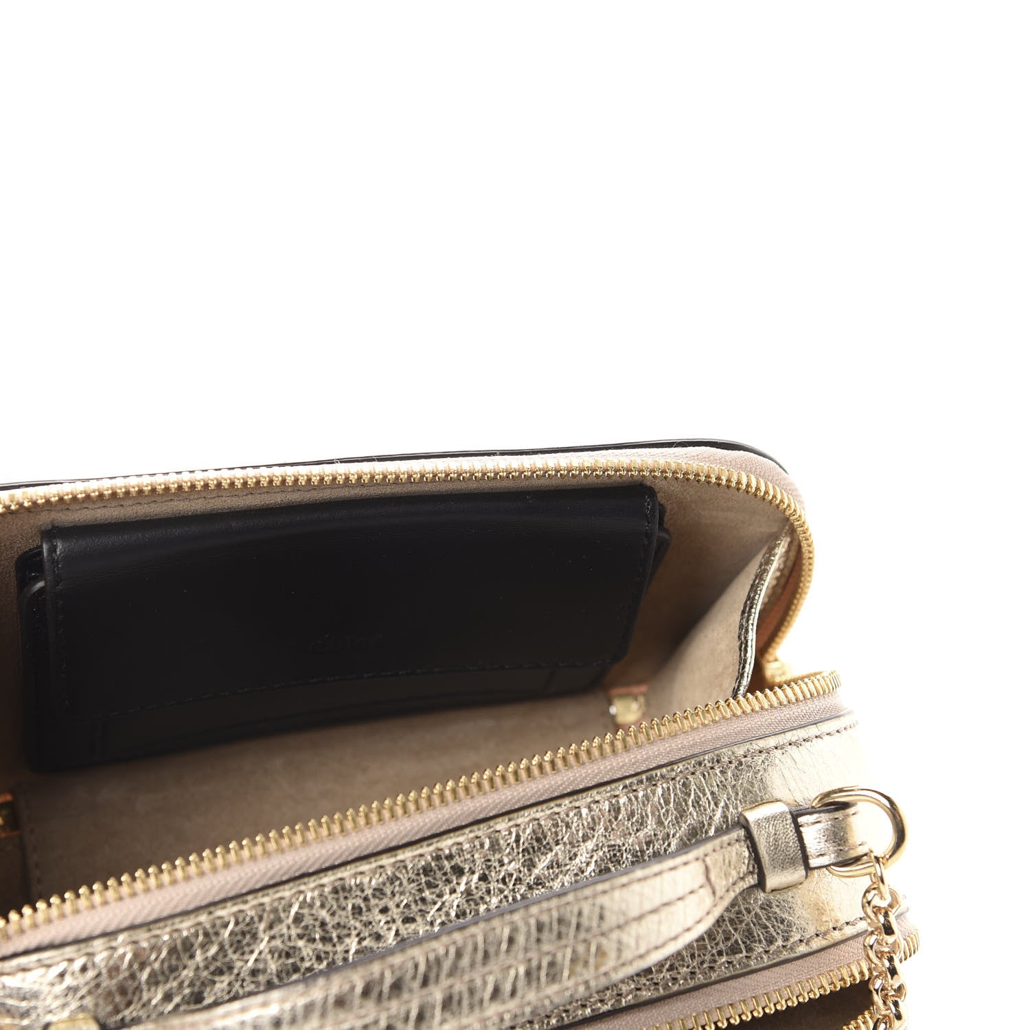 Chloe Metallic Calfskin Lambskin Mini C Vanity Bag Gold 6 of 12