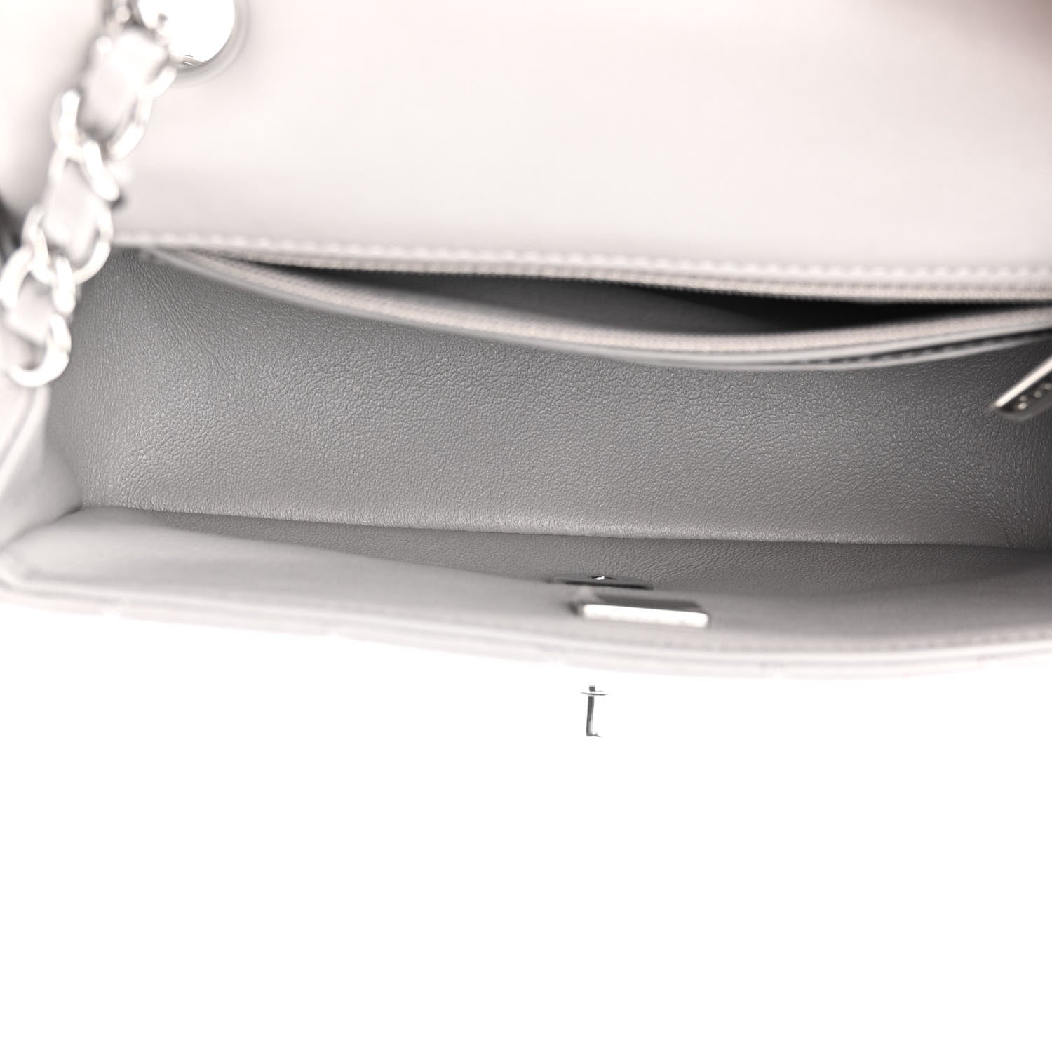 Chanel Lambskin Quilted Mini Rectangular Flap Grey 5 of 11