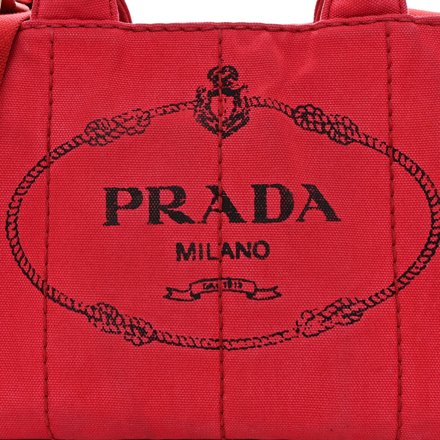 Canapa Small Logo Tote Rosso