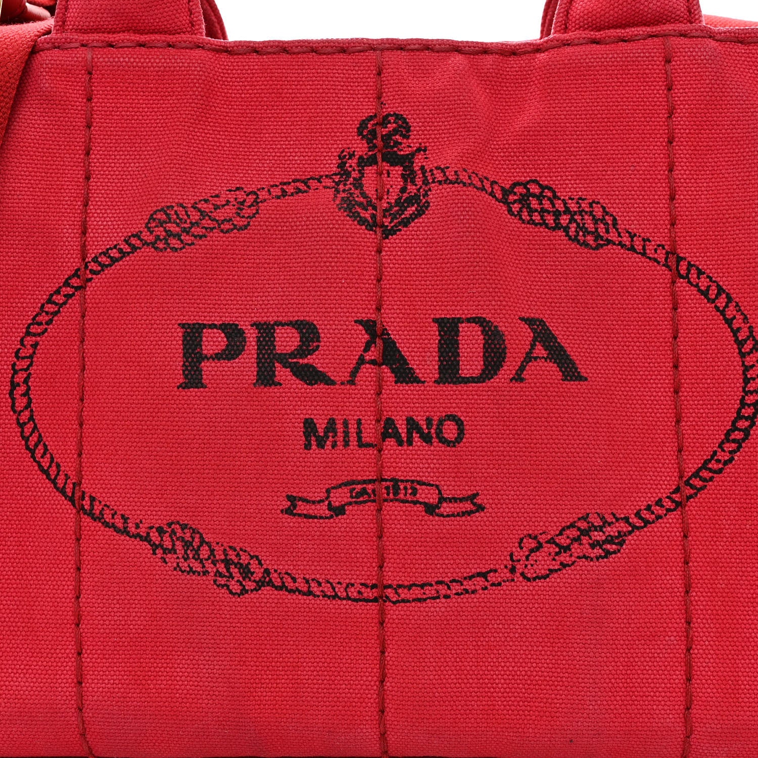 Prada Canapa Small Logo Tote Rosso 9 of 12