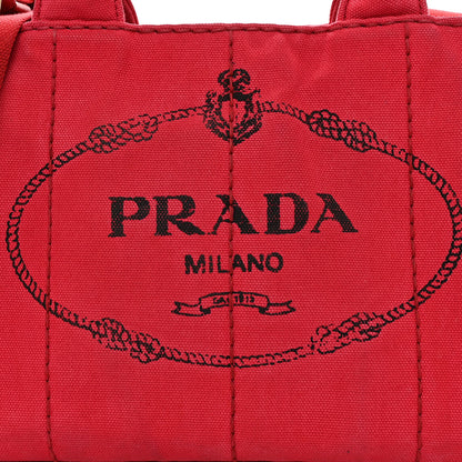 Prada Canapa Small Logo Tote Rosso 9 of 12